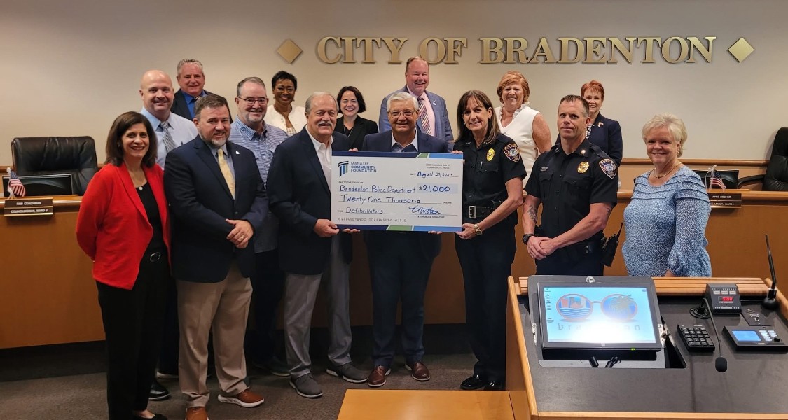 Donation check to City of Bradenton Police Department